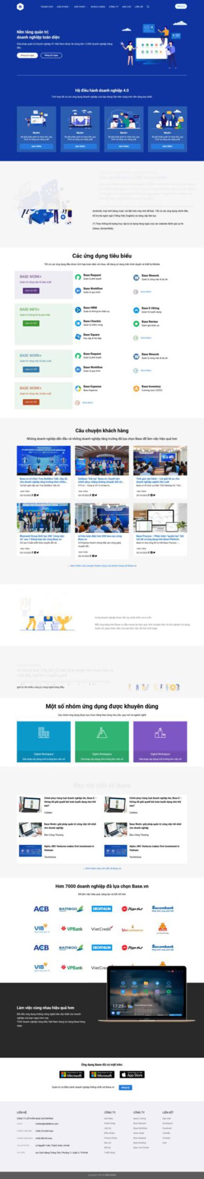 Mẫu 196: Theme wordpress Nền tảng quản trị doanh nghiệp base