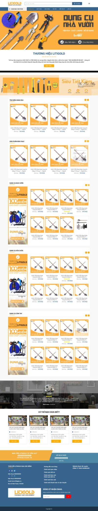 Mẫu 102: Theme wordpress shop bán dụng cụ nông nghiệp