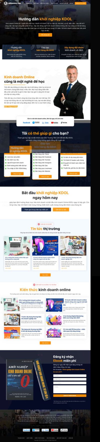 Mẫu 206: Theme WordPress khóa học kdol