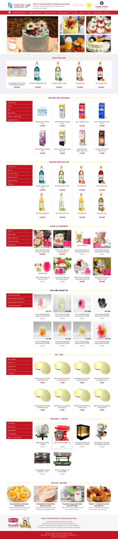 Mẫu 112: Theme wordpress nguyên liệu pha chế