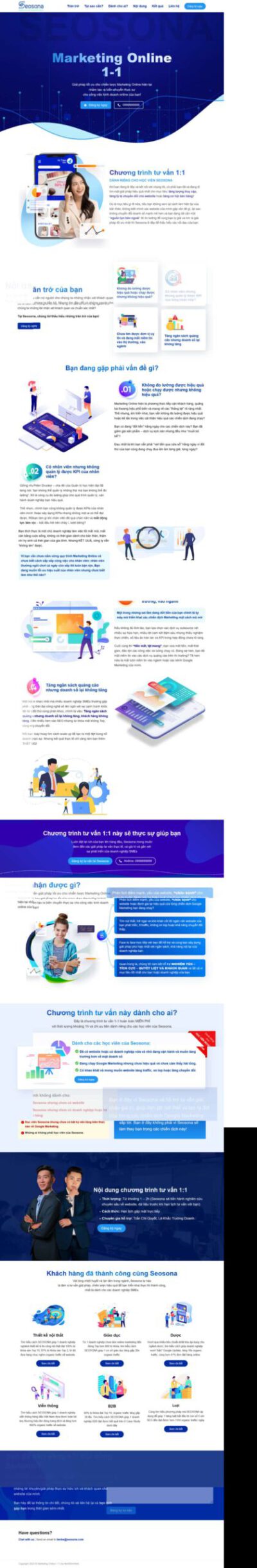 Mẫu 184: Theme wordpress giới thiệu công ty dạy seo Seosona