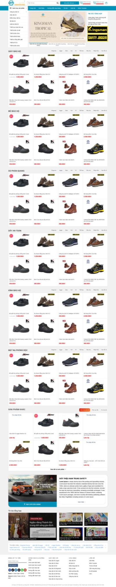 Mẫu 182: Theme wordpress shop giày bảo hộ lao động